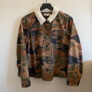 Madewell Camo Jacket Sherpa Collar